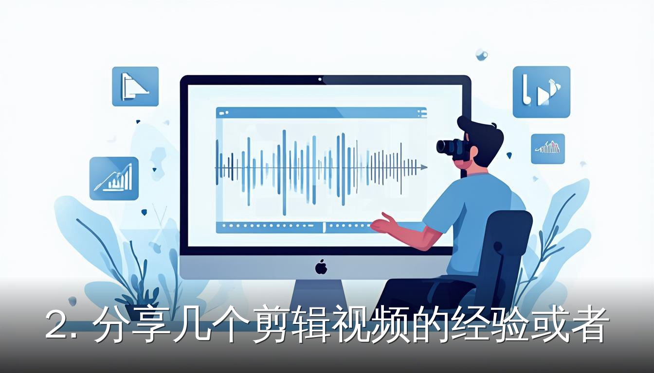 视频剪辑师在电脑前整理素材和调整时间线