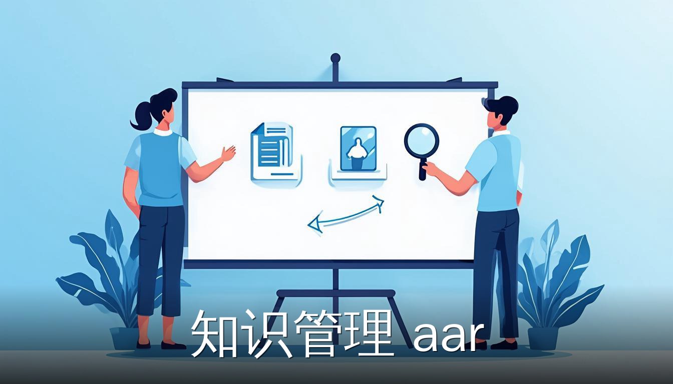 知识管理AAR行动后回顾概念插画