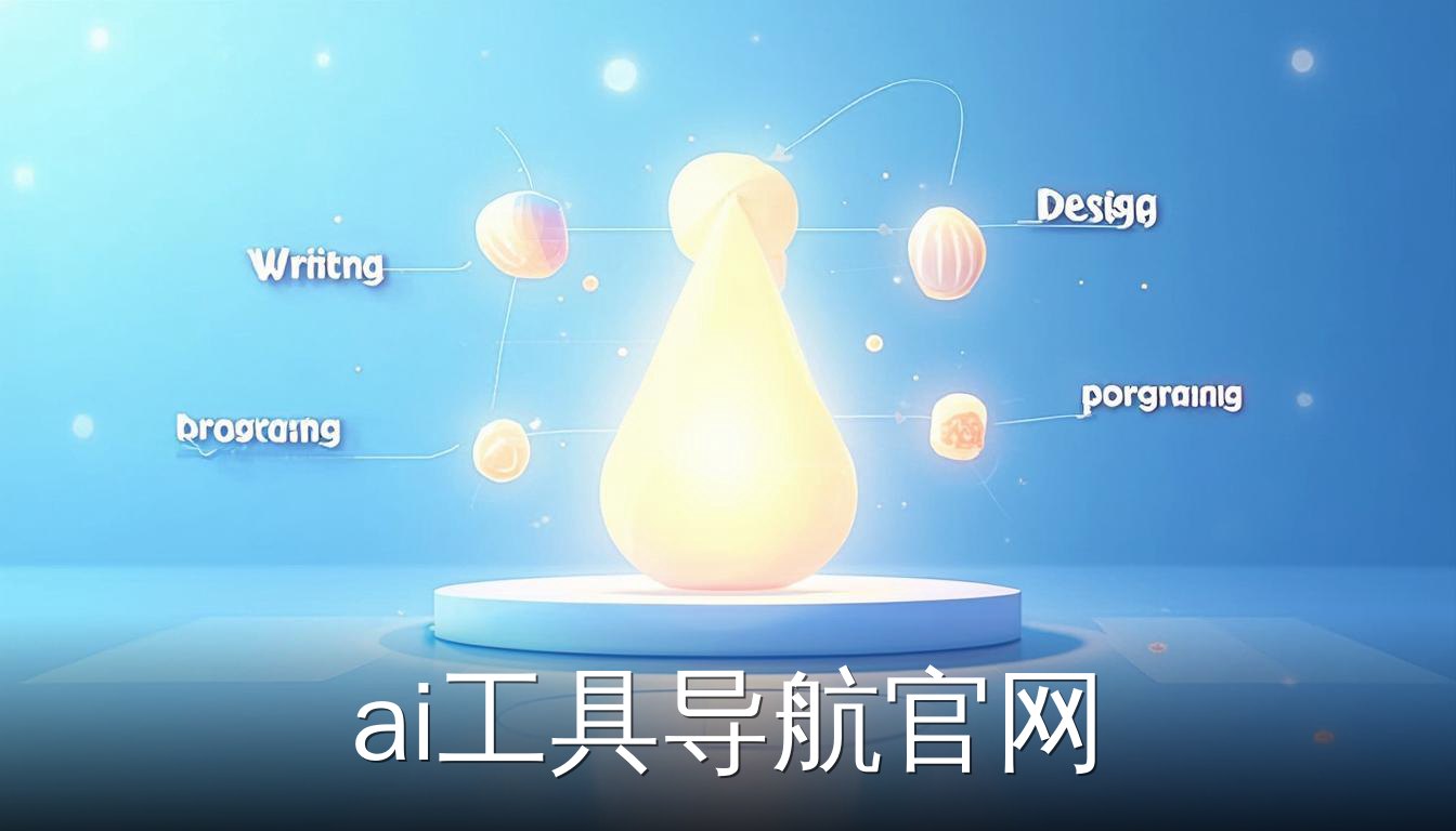 AI工具导航官网首页示意图，展示分类标签和AI图标